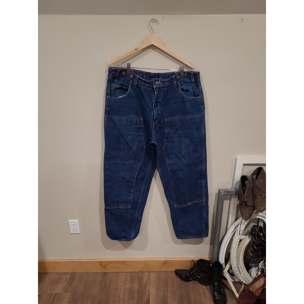 Prison Blues Men's SZ 42x30 heavy-duty double knee work jeans utility‎ logger